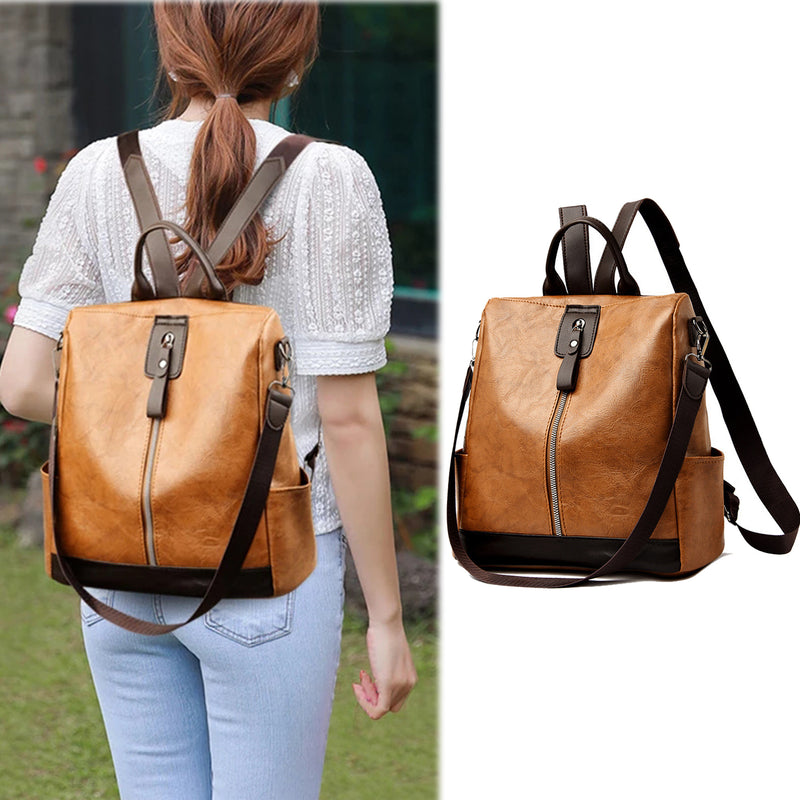 Women Travel Backpack Large Capacity PU Female Backpack