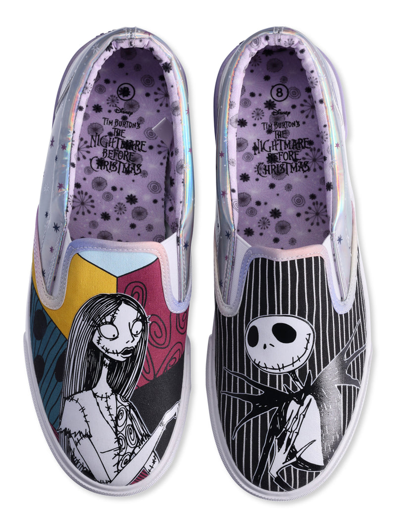 Women?s Disney Nightmare Before Christmas Low Top Slip-On Sneakers, Sizes 6-11