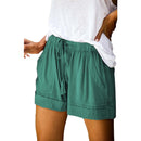 Womens Casual Shorts Splice Comfy Waist Pants Loose Elastic Pocketed Drawstring Pants Girls Bottoms Shorts