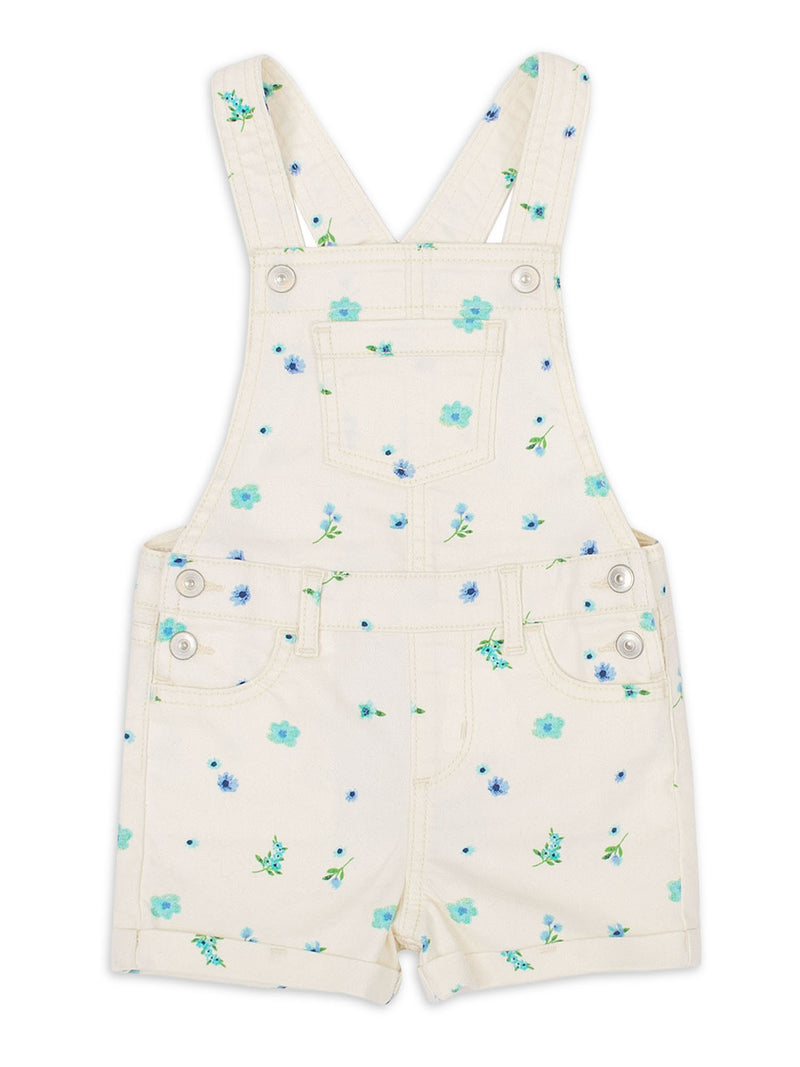 Wonder Nation Baby and Toddler Girl Floral Shortall, 12 Months-5T