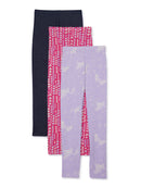 Wonder Nation Girls Tough Legging, 3-Pack, Sizes 4-18 & Plus