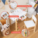 Kids Art Table and Chair Set with Drawer Paper Roll and 2 Markers