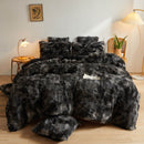 XeGe Tie Dye Plush Shaggy Duvet Cover Set, Ombre 2 Pieces Soft Velvet Fluffy Furry Bedding Set