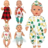 ZITA ELEMENT Baby Doll Clothes 14-16 Inch 5 Sets Doll Outfits Pajamas for 43cm New Born Baby Dolls