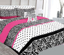 Zebra pink print design Bed in Bag comforter & sheet set of 6 piece in twin size