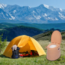 Camping Toilet with Detachable Inner Bucket Toilet Paper Holder Brown