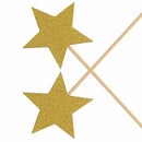 Set Of 50Pcs Twinkle Twinkle Little Star Cupcake Toppers Glitter Gold Party Cake Decorations