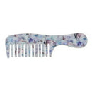 Tayshia by Conair Plastic Wide Tooth Hair Comb and Tail Comb, Blue Floral and Teal, 2 Ct
