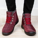 Puntoco Women'S Winter Boots Clearance,Winter Hiking Shoes Warm Women'S Snow Boots Lace Up Waterproof Women'S Shoes Red