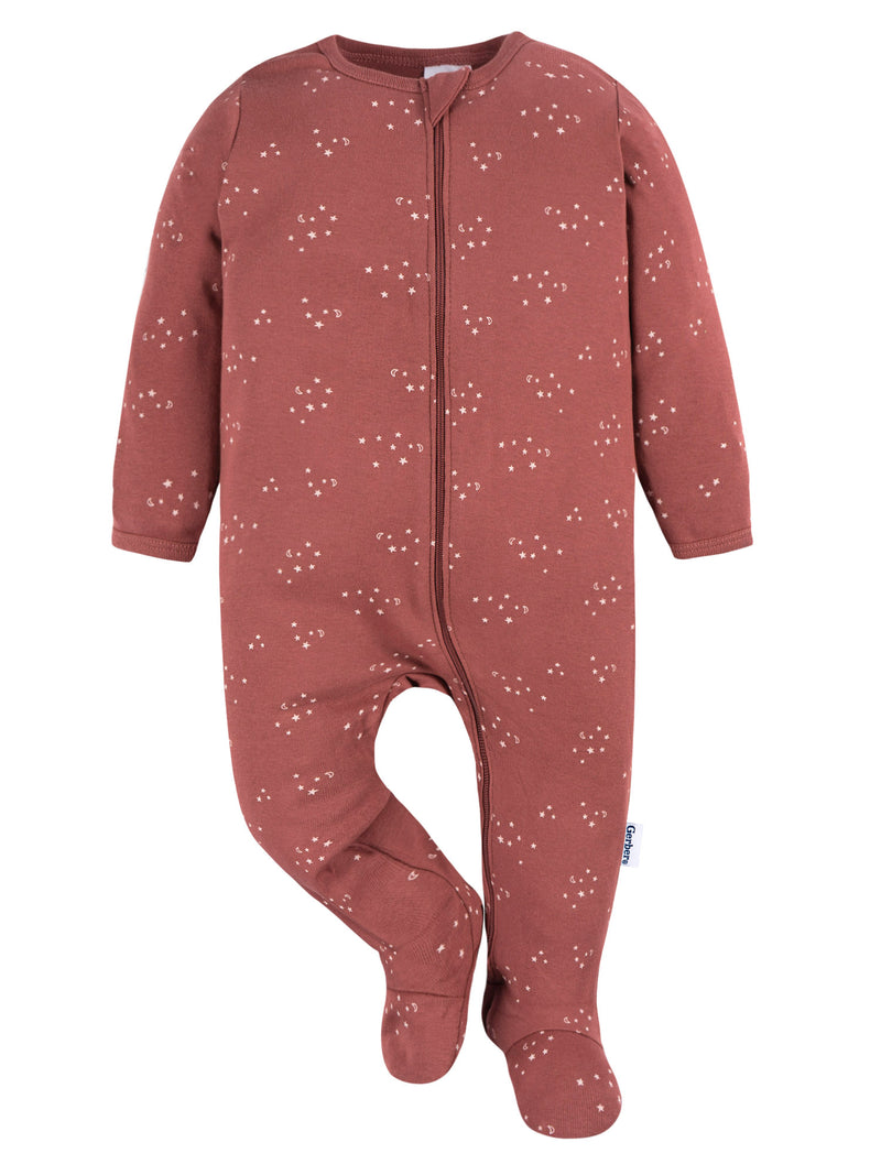 Gerber Baby Girl Sleep´N Play Footed Cotton Pajamas, 2-Pack, Sizes Newborn - 3/6 Months