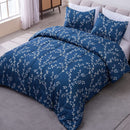 Exclusivo Mezcla 3-Piece Floral Queen Comforter Set, Comforter for All Seasons with 2 Pillow Shams, Navy