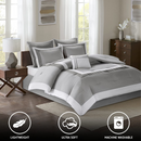 Comfort Spaces King Size Comforter Set with Matching Sham 7-Piece Soft Hotel Luxurious Bedding Gray