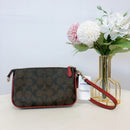 COACH Nolita 19 In Signature Canvas Bag Purse (Brown Red)