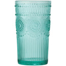 The Pioneer Woman Adeline 16-Ounce Teal Emboss Glass Tumblers, Set of 4