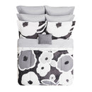 Mainstays Rich Black Floral 10 Piece Bed in a Bag Comforter Set with Sheets, Queen