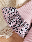 Suanret Valentine's Day Newborn Infant 2Pcs Baby Girls Clothes Leopard 6-9 Months