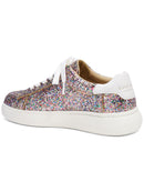 KATE SPADE NEW YORK Womens Silver Cushioned Glitter Lift Round Toe Wedge Lace Shoes 5.5 B