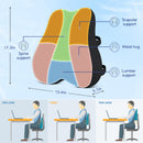 KingPavonini Lumbar Support Pillow for Office Chair, Cooling Memory Foam with Dual Extension Straps