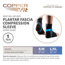 Copper Fit Ice Plantar Fascia Ankle Compression Sleeve Brace, Black, Large/XL, FSA HSA Eligible