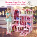 JoyStone Play Dollhouse with Doll Toy Figures and 14 Rooms Furniture Kids Ages 3+