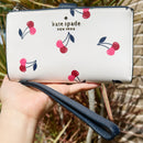 Kate Spade Staci Phone Wallet Wristlet Cherry Printed Cream Multi