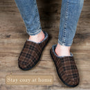 Men's Memory Foam House Slippers - Cozy, Fuzzy Bedroom Slip-on Loafer Shoes.Brown Adult Size 12-13