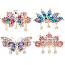 Meidiya 4Pcs/Set Crystal Rhinestones Hair Barrettes Flower Butterfly French Clip Vintage