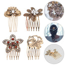 Etereauty Hair Comb Combs Fancy Accessories Decorative French Side Rhinestone Clips Accessory Flower Bridal Pearl