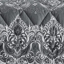 Empire Gray Floral Cotton 9 Piece Bed in a Bag Comforter Set with Sheets