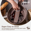 Carote Nonstick Granite Cookware Sets, 10 Pcs Brown Granite Pots and Pans Set,