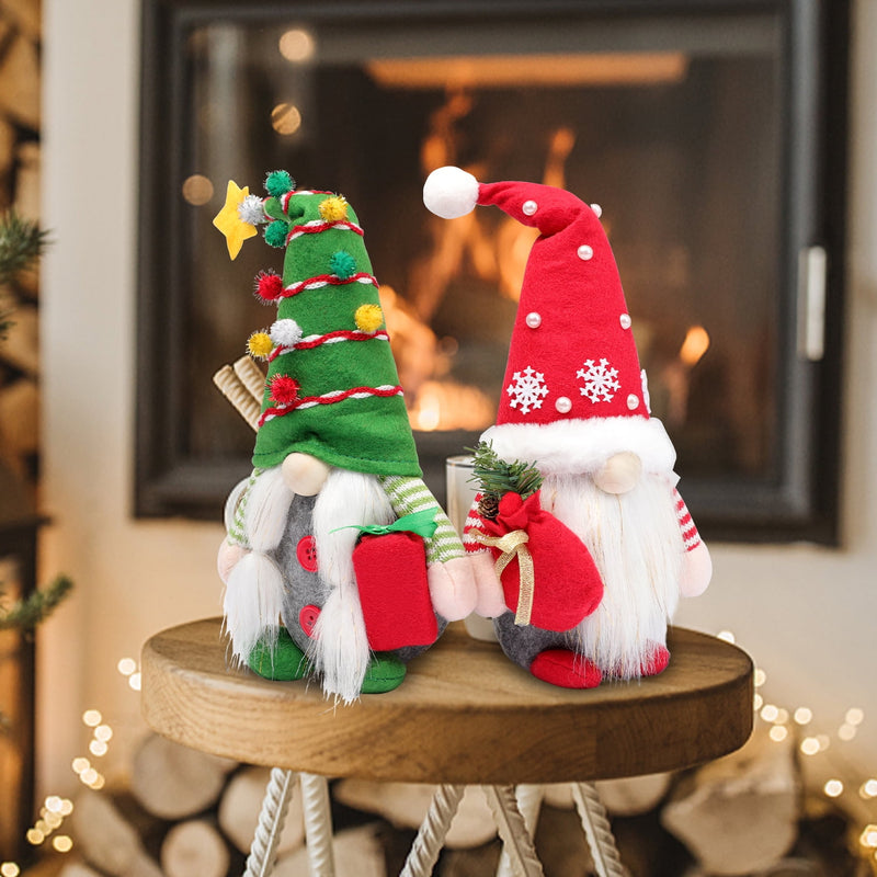 2pc Christmas Gnomes Plush Decorations - Swedish Tomte Handmade Gnome Gift