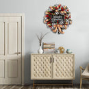 Christmas Wreath Bowknot Simulation Fruits Decoration Front Door Garland Xmas Decor