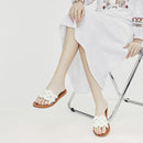 Ataiwee Women's Slide Sandals, Fashion Strappy Braided Slip On Flat Summer Shoes.