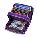 Wallets for Women Genuine Leather Double Zipper RFID Blocking Purse with Coin Pocket
