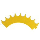 BalsaCircle 25 Gold Paper Cupcake Wrappers Glittered Crown Muffin Liners Party Events Decorations Supplies
