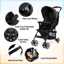 Toddler Travel Stroller for Airplane with Adjustable Backrest and Canopy