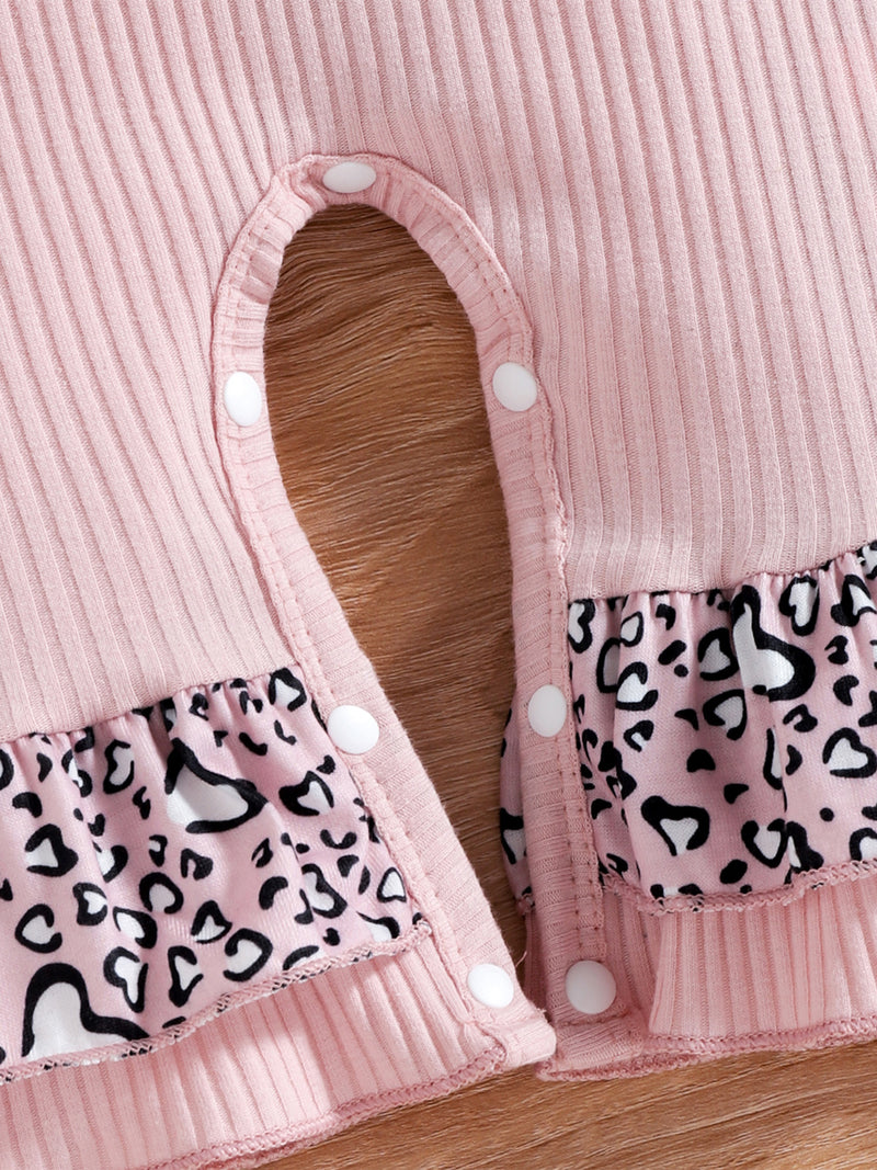 Suanret Valentine's Day Newborn Infant 2Pcs Baby Girls Clothes Leopard 6-9 Months