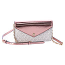 Michael Kors Jet Set Travel Small Signature Clutch Crossbody Vanilla Primrose