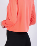 Real Essentials 5 Pack: Women's Dry Fit Crop Top - Long Sleeve Crew Neck Stretch Athletic Tee (Available in Plus Size)