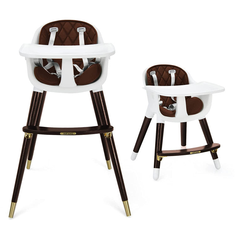 3-In-1 Adjustable Baby High Chair with Soft Seat Cushion for Toddlers