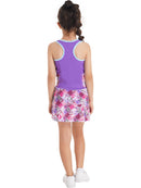 Haitryli Kids Girls Tennis Golf Dress Sport Tank Tops with Skater Skirts Skorts Set Purple 8
