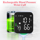 Blood Pressure Monitor, Wrist Pressure LCD Display Automatic Voice Pulsometer Rechargable Heart Health BP Monitor