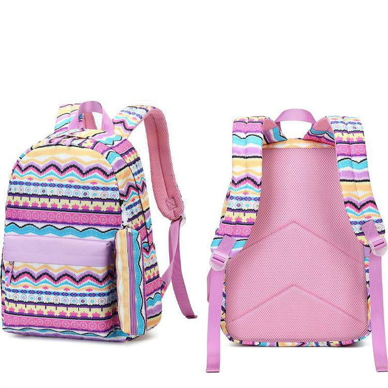 Backpack Set for Girls，School Bag ,Lunch Bag, Pencil Case,Pink Backpack