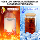 LotFancy 4Pcs 25oz Glass Cups with Bamboo Lids & Glass Straw, Drinking Glasses Cup Set