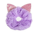 Enchante Accessories Girls' Sequin & Faux Fur Cat Ear Hair Scrunchie Hair Ties, 4 Count