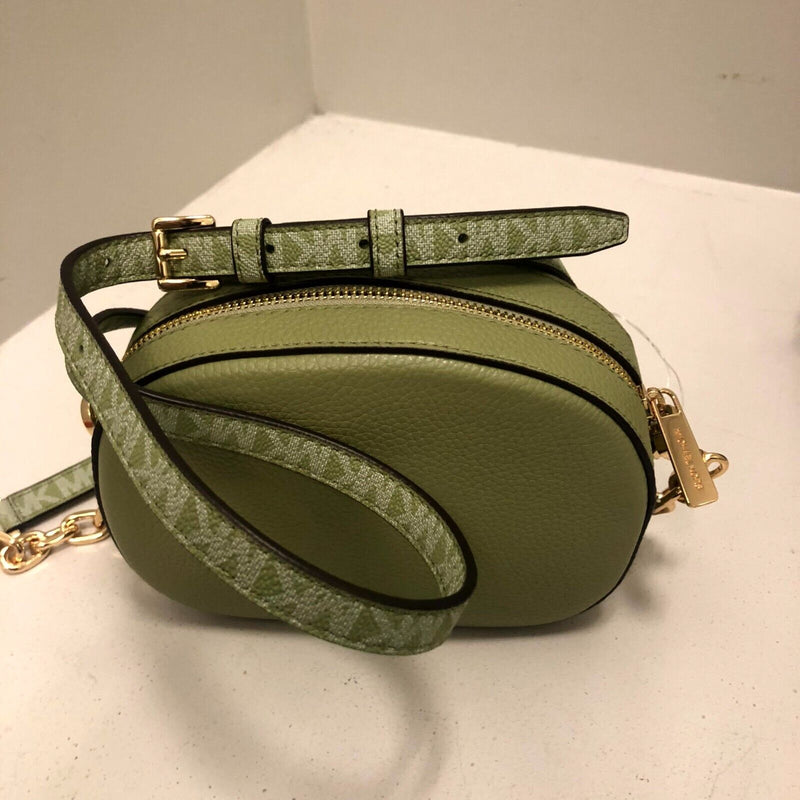 Michael Kors Jet Set Glam Smalll Crossbody Bag Purse Leather Handbag Light Sage