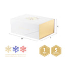 PACKHOME Gift Box, Gold Magnetic Gift Box with Lid for Christmas, 9x6.5x3.8 inches (Snowflake)