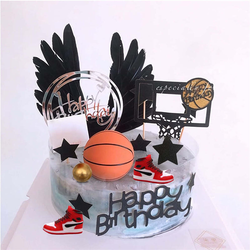 Basketball Cake Topper, 19pcs Basketball Cake Toppers With Sneakers Cake decorations