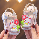 Povozer Toddler Sandals Girl Flat Sandals Fashionable Toe Covering Children Toddler Shoes (Pink, 5 Infant)