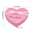 Romantic Heart-Shaped Pink Rose Flower and Teddy Bear Gift Box